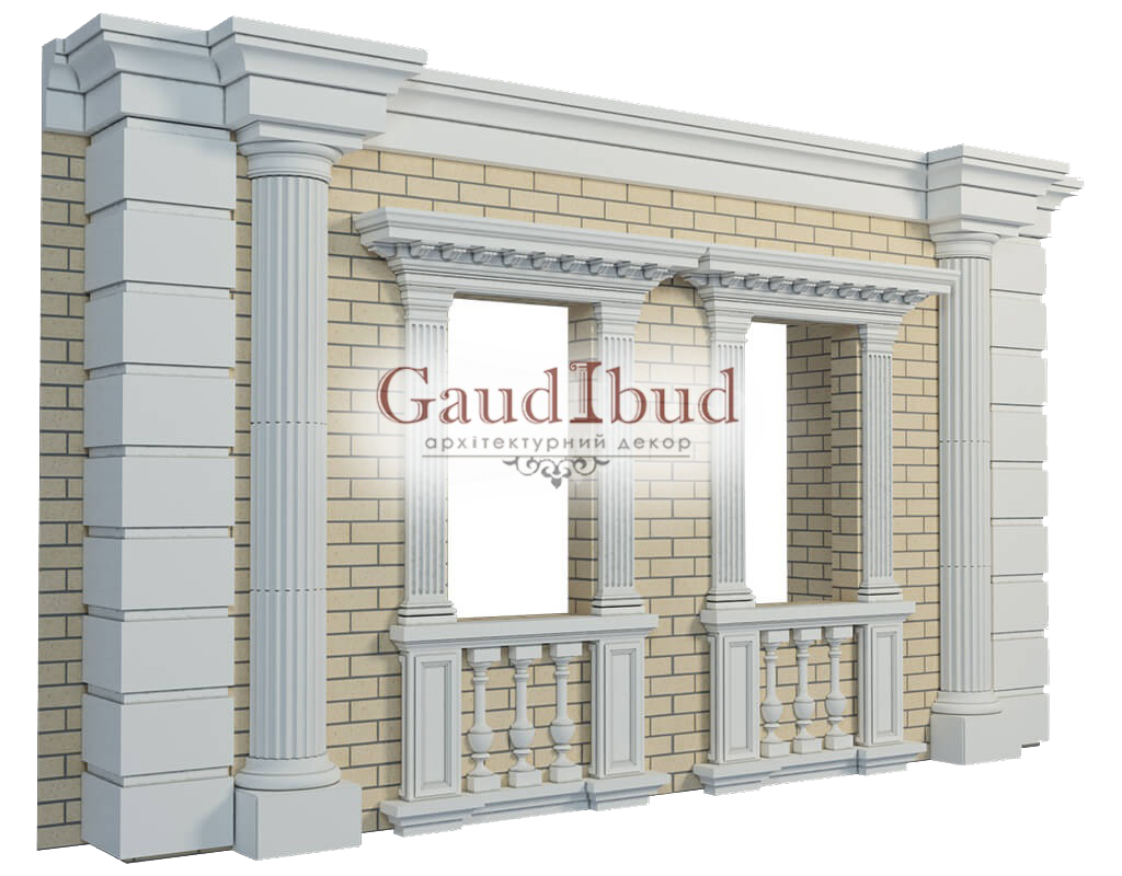 Decoration of a wall with 2 windows decor with glass fiber reinforced fabric