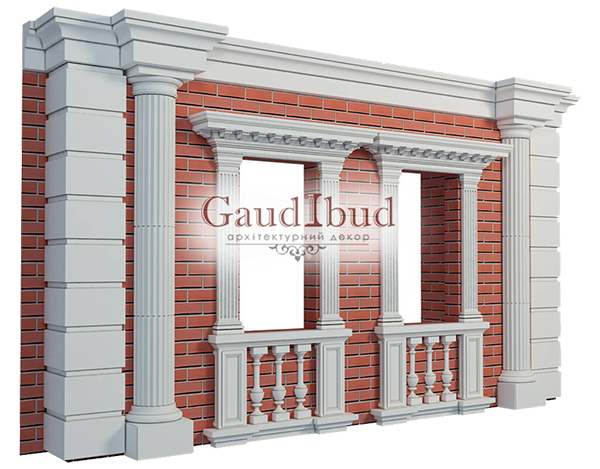 Decoration of a wall with 2 windows decor with glass fiber reinforced fabric