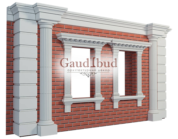 Decoration of a wall with 2 windows decor with glass fiber reinforced fabric