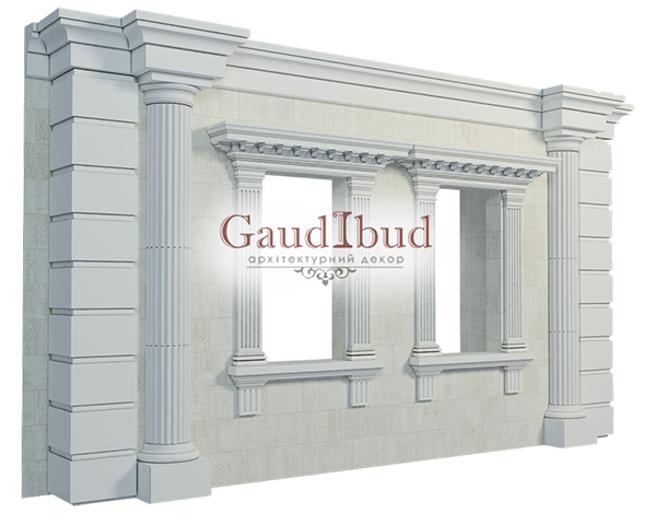Decoration of a wall with 2 windows decor with glass fiber reinforced fabric