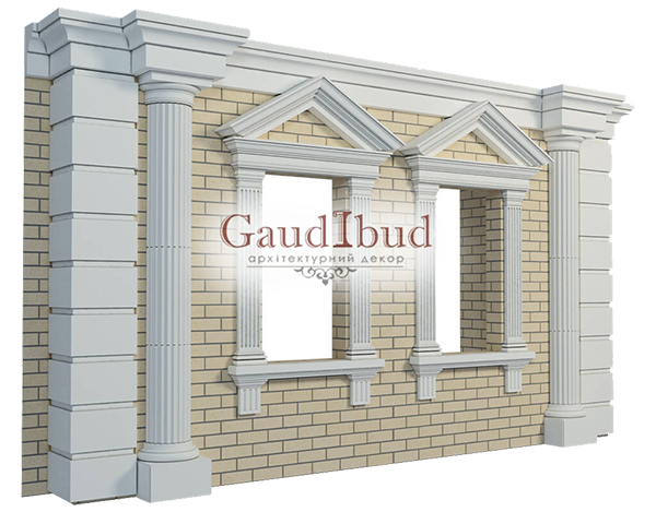 Decoration of a wall with 2 windows decor with glass fiber reinforced fabric