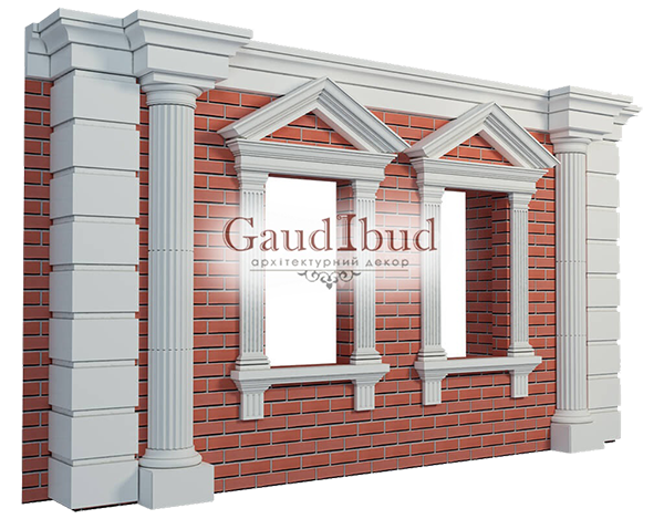 Decoration of a wall with 2 windows decor with glass fiber reinforced fabric