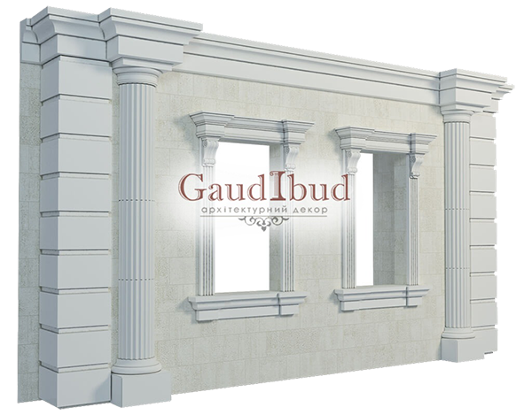 Decoration of a wall with 2 windows decor with glass fiber reinforced fabric
