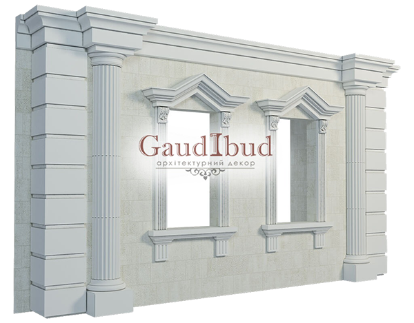 Decoration of a wall with 2 windows decor with glass fiber reinforced fabric