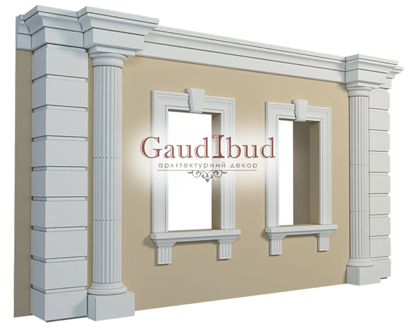 Decoration of a wall with 2 windows decor with glass fiber reinforced fabric