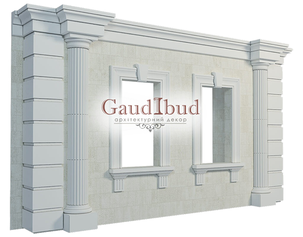 Decoration of a wall with 2 windows decor with glass fiber reinforced fabric