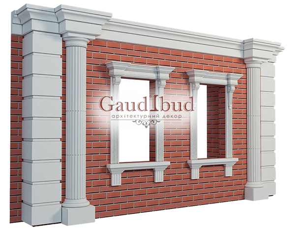 Decoration of a wall with 2 windows decor with glass fiber reinforced fabric