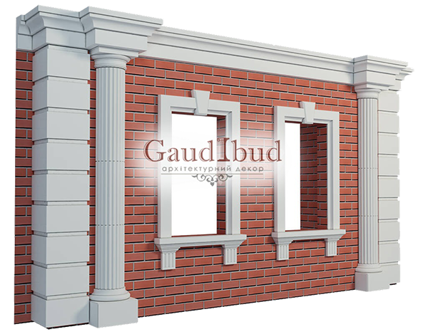 Decoration of a wall with 2 windows decor with glass fiber reinforced fabric
