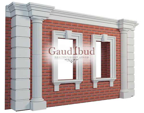 Decoration of a wall with 2 windows decor with glass fiber reinforced fabric