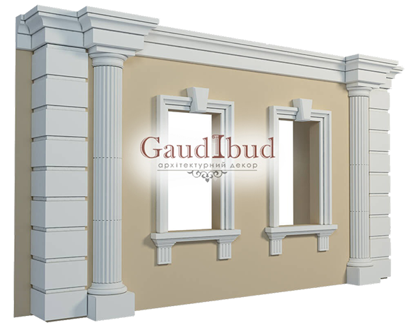 Decoration of a wall with 2 windows decor with glass fiber reinforced fabric