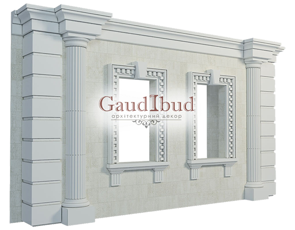 Decoration of a wall with 2 windows decor with glass fiber reinforced fabric