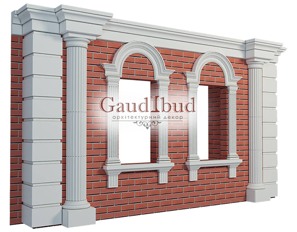 Decoration of a wall with 2 windows decor with glass fiber reinforced fabric