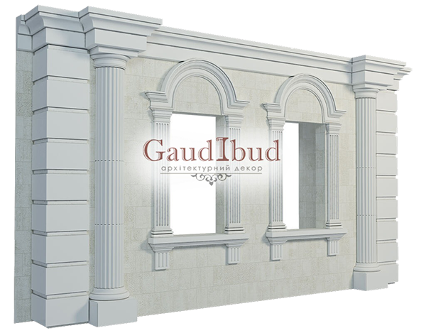 Decoration of a wall with 2 windows decor with glass fiber reinforced fabric