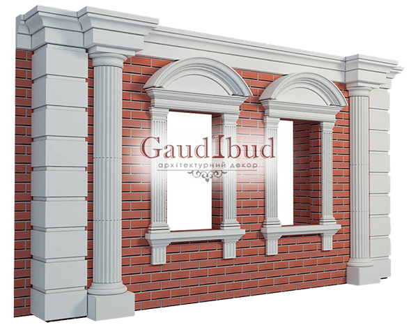 Decoration of a wall with 2 windows decor with glass fiber reinforced fabric